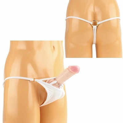 コックリング付きゴールドジョイントメンズGスト ホワイト(ランジェリー)