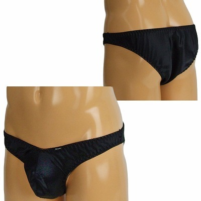 メンズ 光沢ストレッチフルシームフルバック ブラック(ランジェリー)